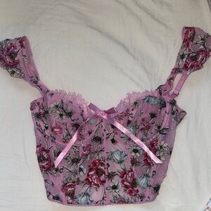 Victoria's Secret Pink Floral Lace Top
